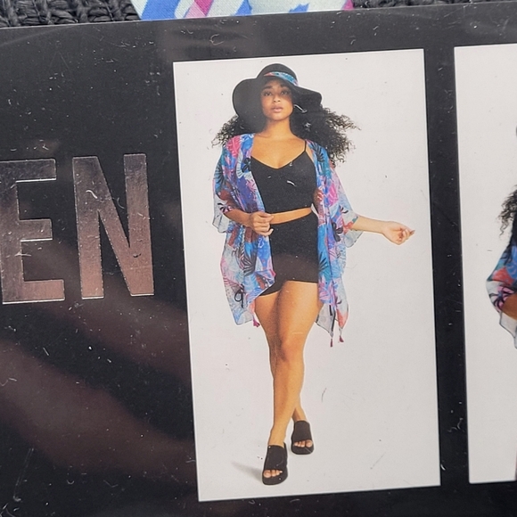 STEVE MADDEN Packable Hat Cover up and Clear Zip Tote Travel trio Gift Set Purpl - Picture 4 of 7